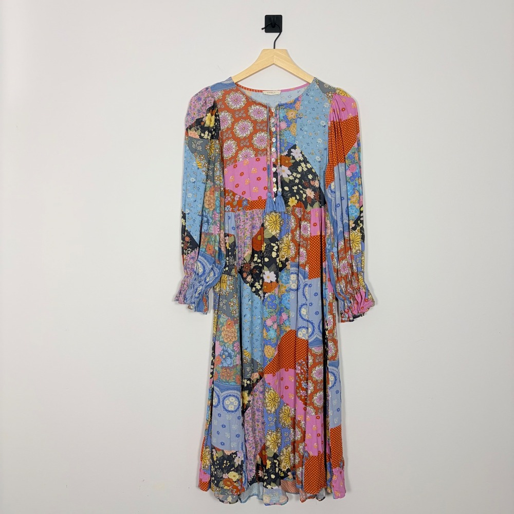 Spell & The Gypsy Collective Cha Cha Boho Midi Dress Patchwork Floral Small - Picture 2 of 10